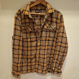 Patagonia Yellow and Black Plaid Men's Shirt